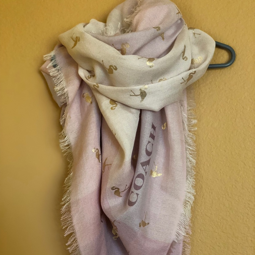 Gold flamingo Coach Scarf